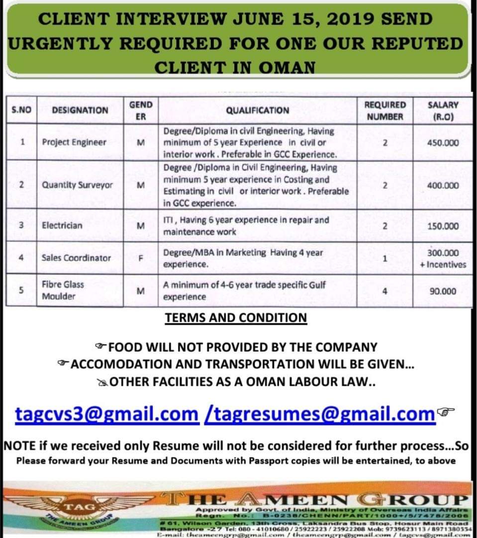JOBS IN MUSCAT OMAN