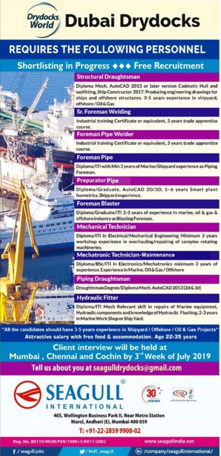 LATEST DUBAI DRYDOCKS WORLD JOBS