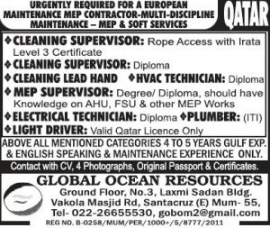 Cleaning jobs in QATAR