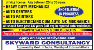 URGENT RECRUITMENT TO DUBAI - Gulf Job Newspaper Ads
