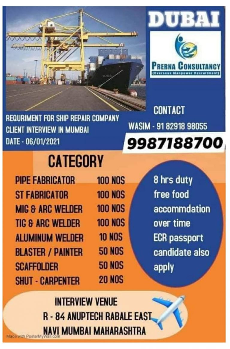 Job in shipping company in mumbai for fresher