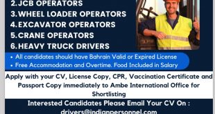 WALK IN INTERVIEW IN MUMBAI FOR A LEADING COMPANY IN BAHRAIN