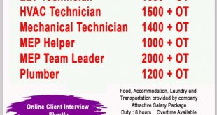 Gulf jobs vacancy 2022
