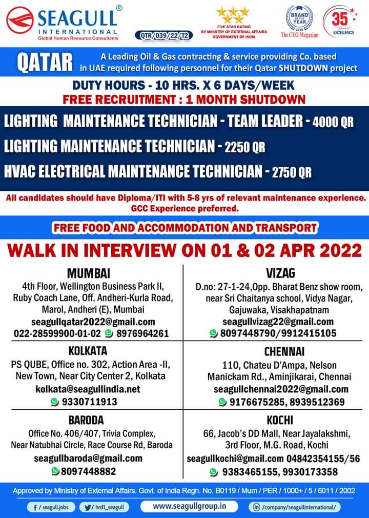 Electrician overseas jobs MAILYOURJOB