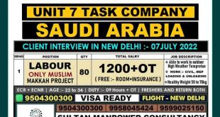 WALK IN INTERVIEW AT DELHI FOR SAUDI ARABIA