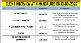 WALK IN INTERVIEW AT BANGALORE FOR ABUDHABI
