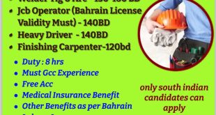 WALK IN INTERVIEW AT THANJAVUR FOR BAHRAIN