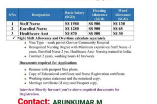 WALK IN INTERVIEW AT CHENNAI FOR SINGAPORE