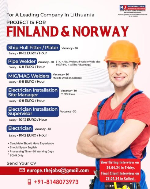 WALK IN INTERVIEW AT MUMBAI FOR FINLAND