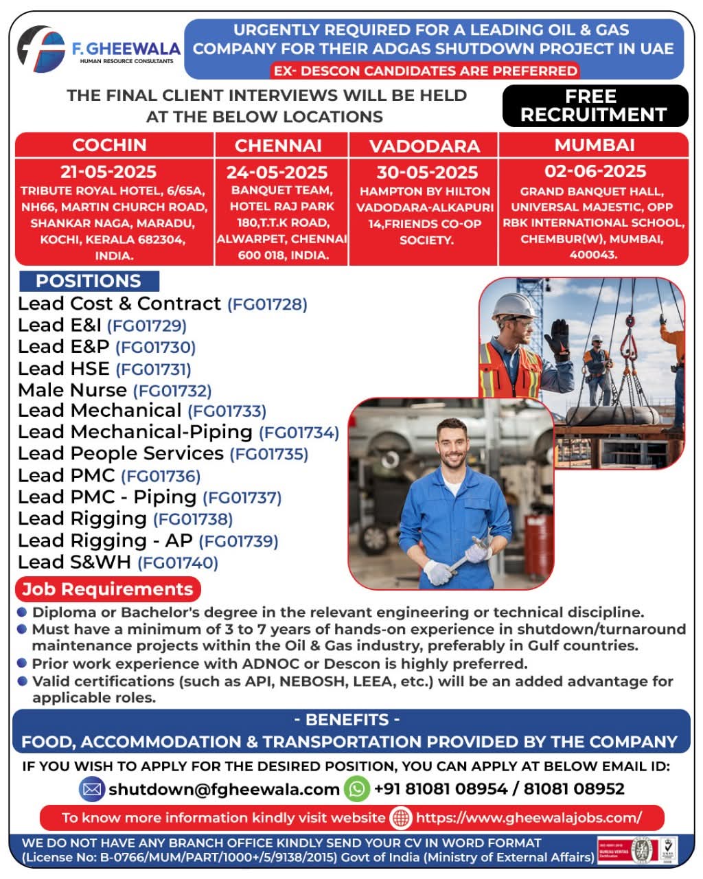 HUGE OPPORTUNITIES IN UAE FOR THEIR SHUTDOWN PROJECT  