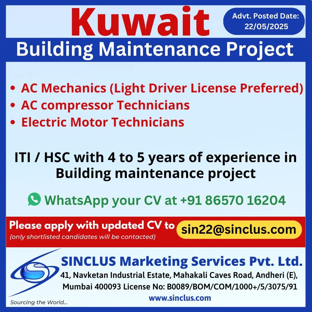 LARGE NUMBER OF OPPORTUNITIES FOR BUILDING  MAINTENANCE PROJECT IN KUWAIT 