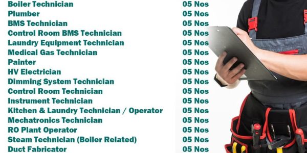 LARGE NUMBERS OF VACANCIES IN OMAN  FOR HOSPITAL  MAINTENANCE PROJECT 