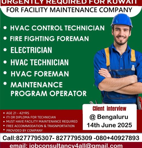 LARGE VACANCIES IN KUWAIT  FOR FACILITY MAINTENANCE  COMPANY 