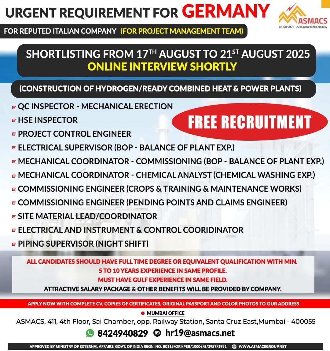 Urgently required for Germany
