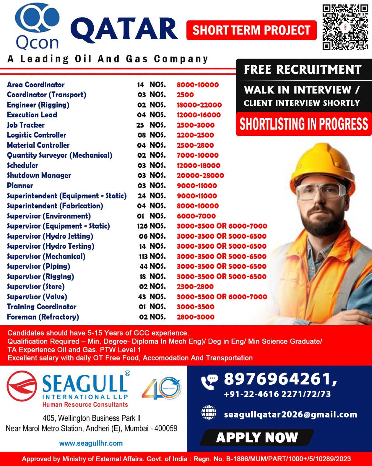 WALK IN INTERVIEW AT MUMBAI FOR QATAR