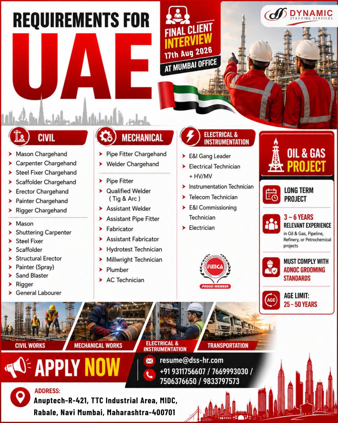 WALK IN INTERVIEW AT MUMBAI FOR UAE