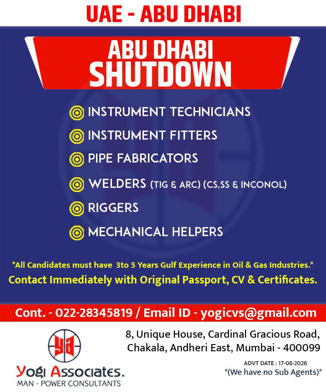 WALK IN INTERVIEW AT MUMBAI FOR SAUDI ARABIA