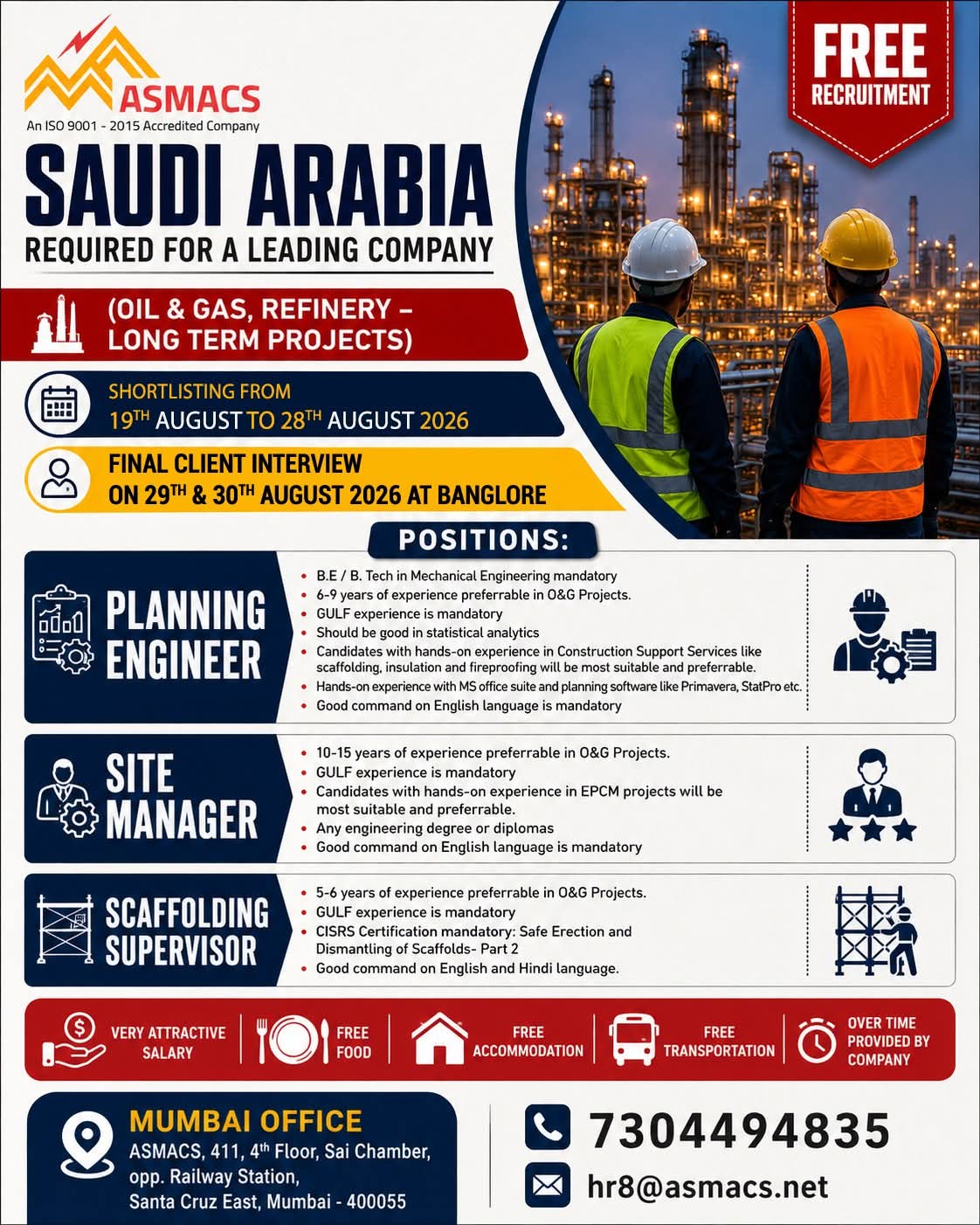 WALK IN INTERVIEW AT MUMBAI FOR SAUDI ARABIA