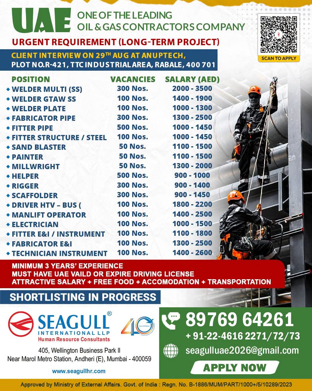 WALK IN INTERVIEW AT MUMBAI FOR UAE