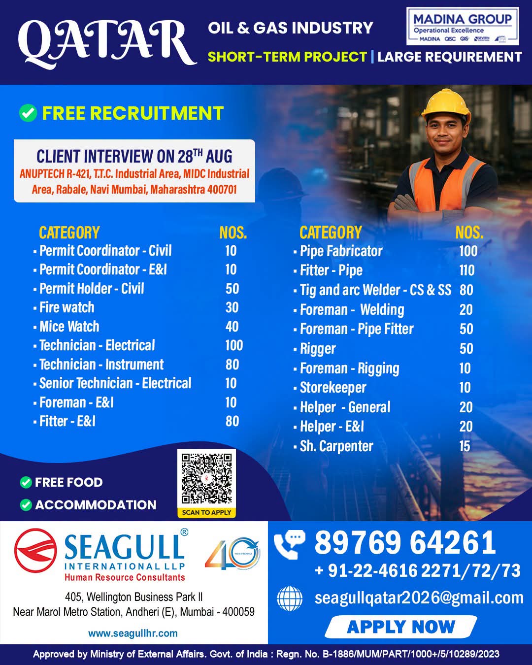 WALK IN INTERVIEW AT MUMBAI FOR QATAR